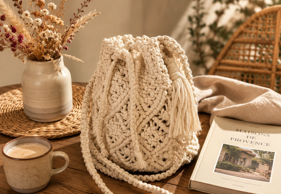 Éléa- Sac en macramé fait main