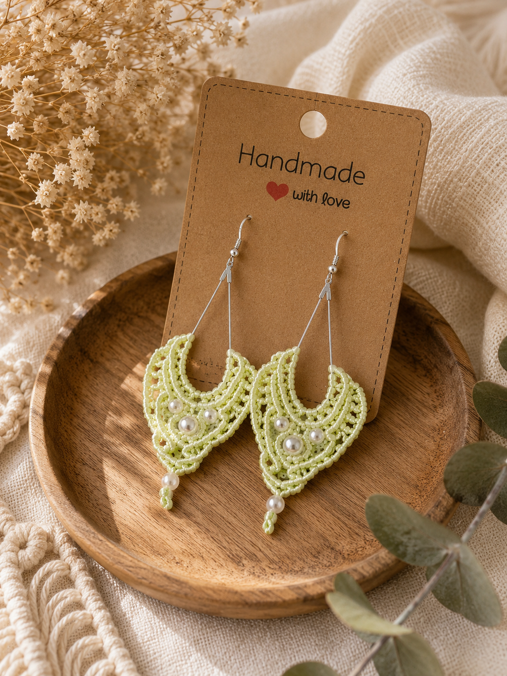 Boucles d'oreilles "Feuille de Jade"