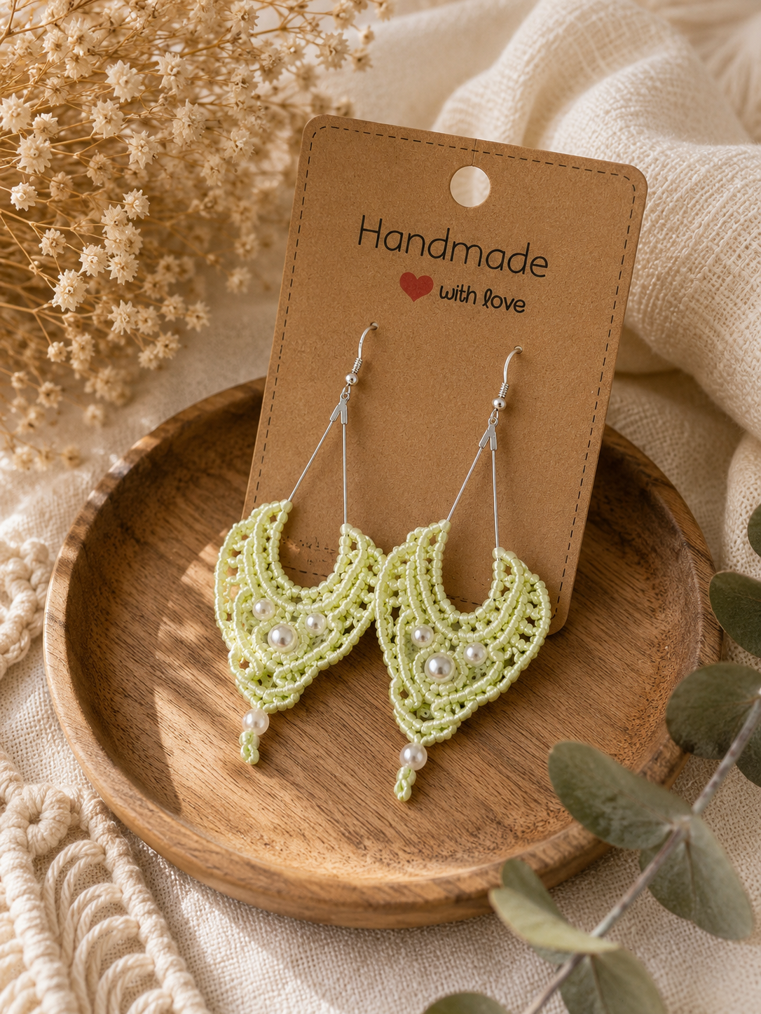 Boucles d'oreilles "Feuille de Jade"