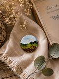 Coquelicots en Provence- Broche en argile , aquarelle
