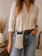 Pochette Nomade – Pochette téléphone en macramé fait main
