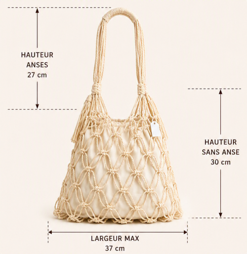 Bonnie Coast – Cabas en macramé fait main