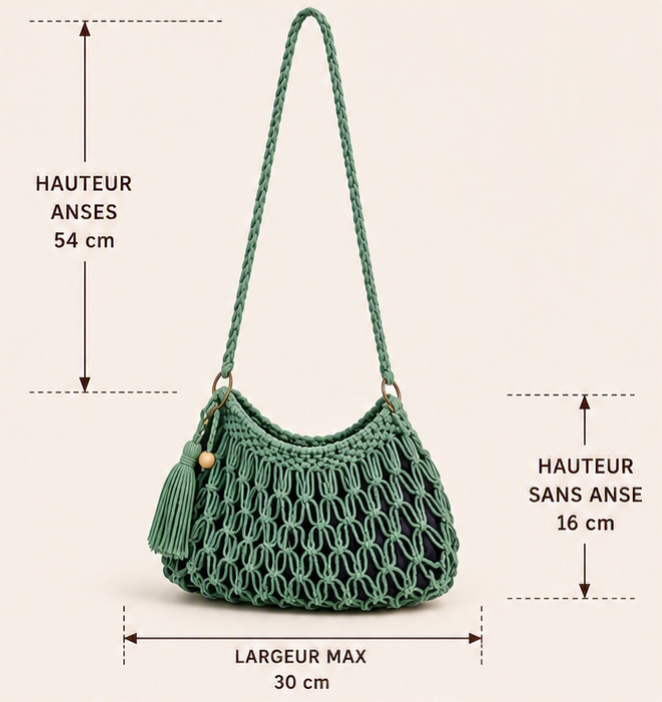 Laguna – Sac bandoulière en macramé fait main