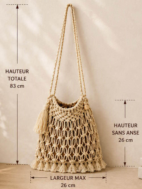 Bonnie Nomad – Sac bohème en macramé fait main