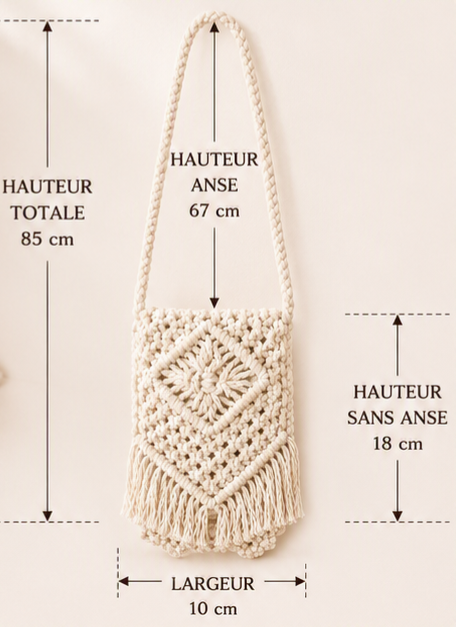 Pochette Nomade – Pochette téléphone en macramé fait main