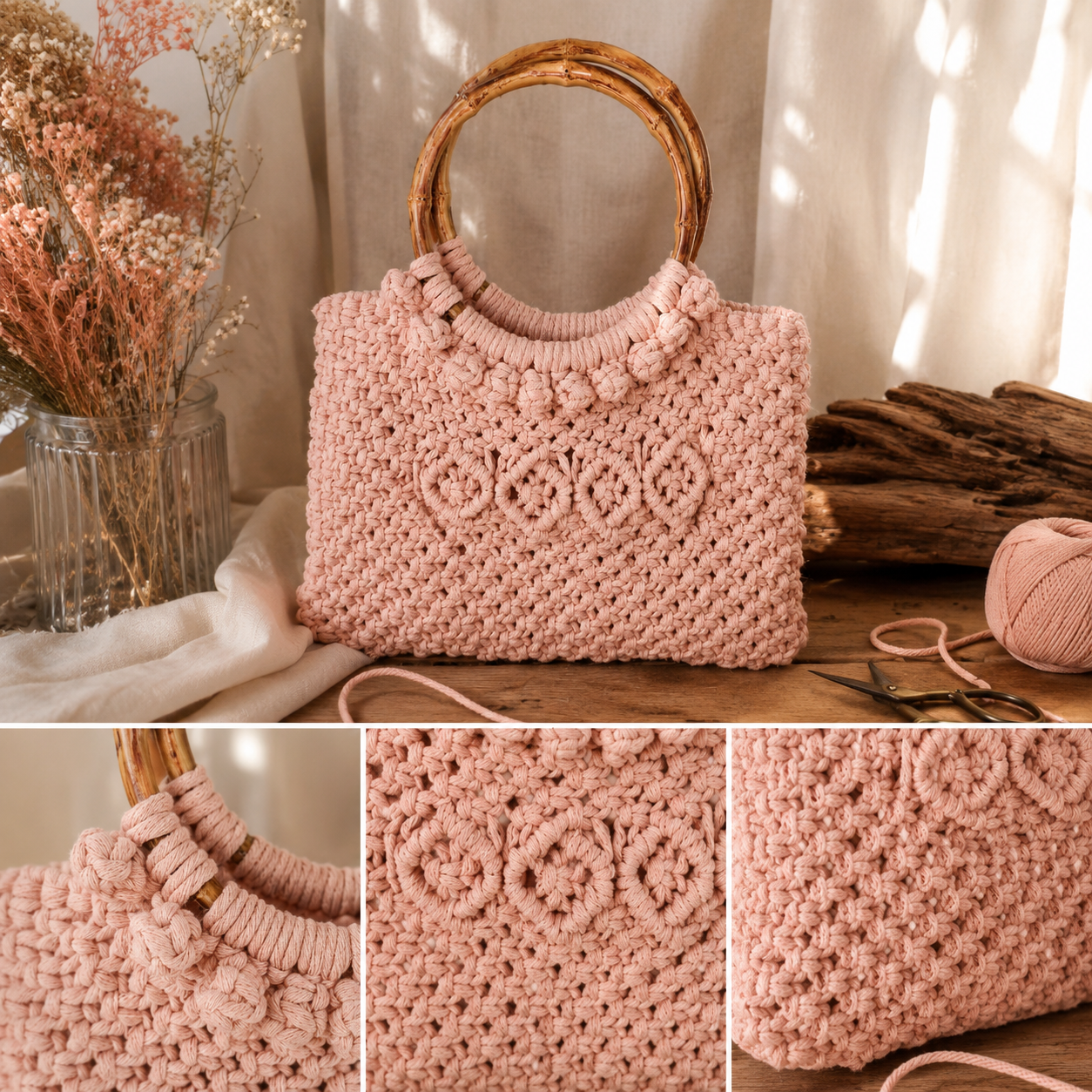 Capucine - Sac en macramé fait main
