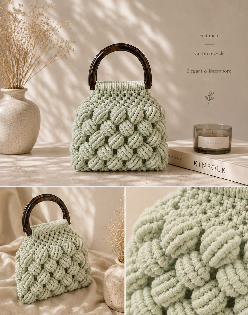 Seafoam – Sac en macramé fait main