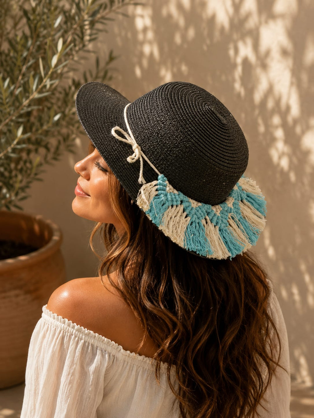 Chapeau Belle-Île - habillage Macramé