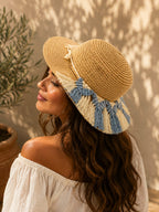 Chapeau Aigue Marine - habillage Macramé