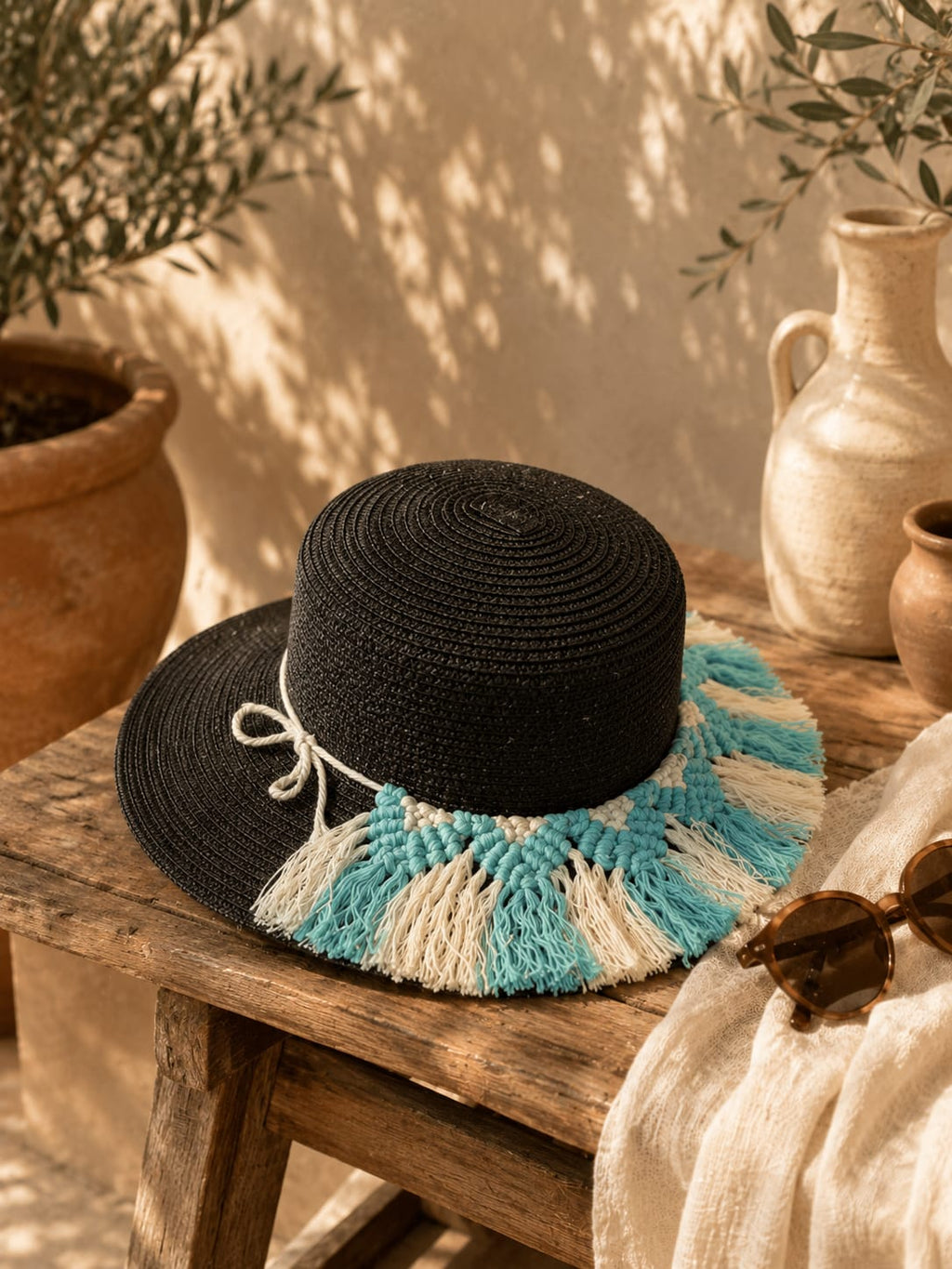 Chapeau Belle-Île - habillage Macramé
