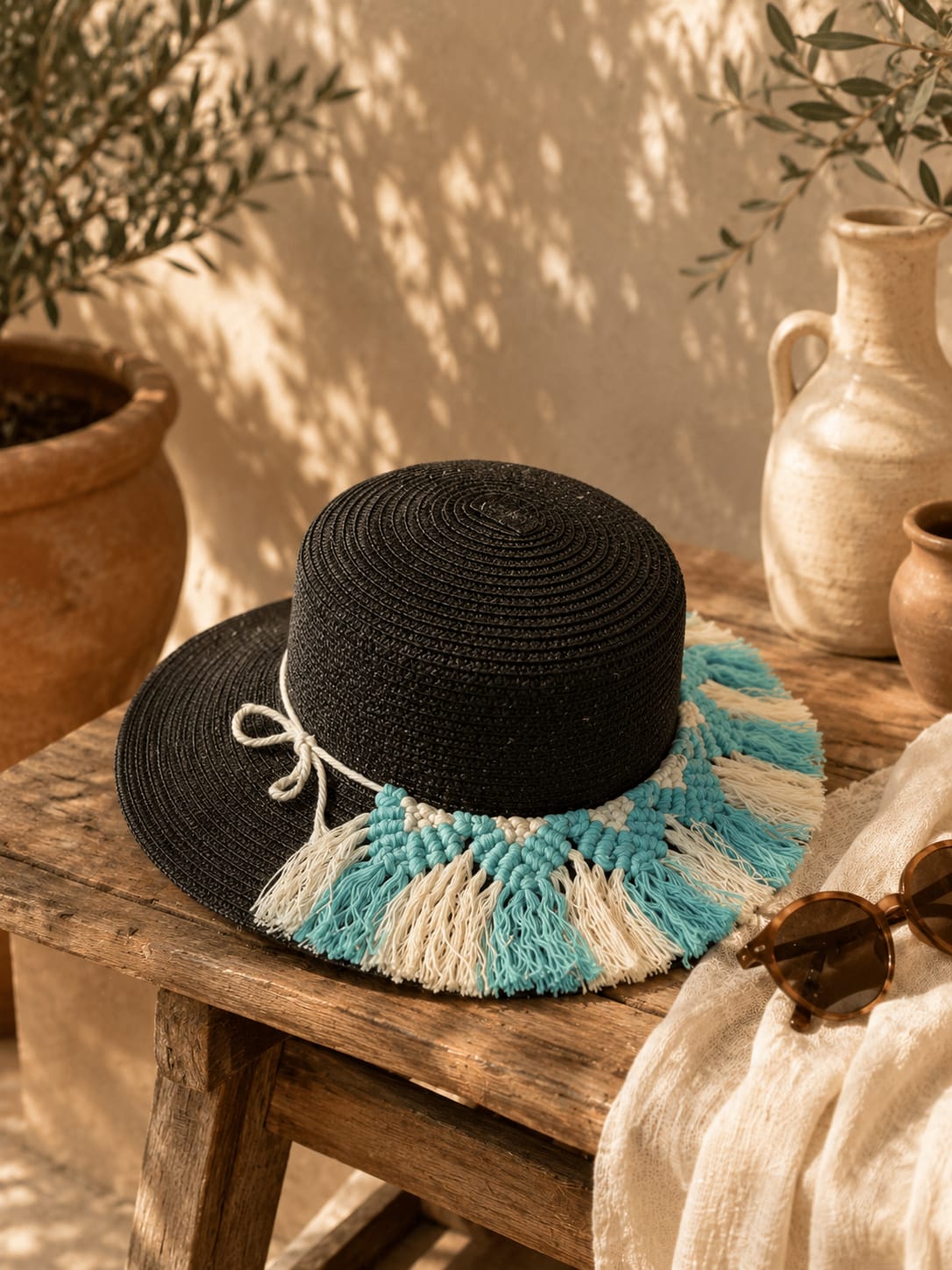 Chapeau Belle-Île - habillage Macramé