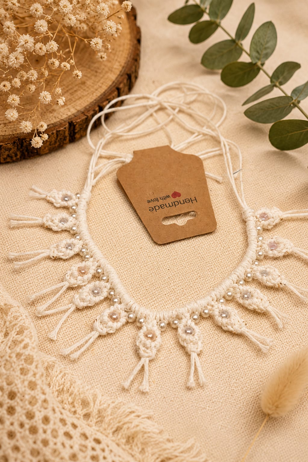 Collier Macramé "Églantine"