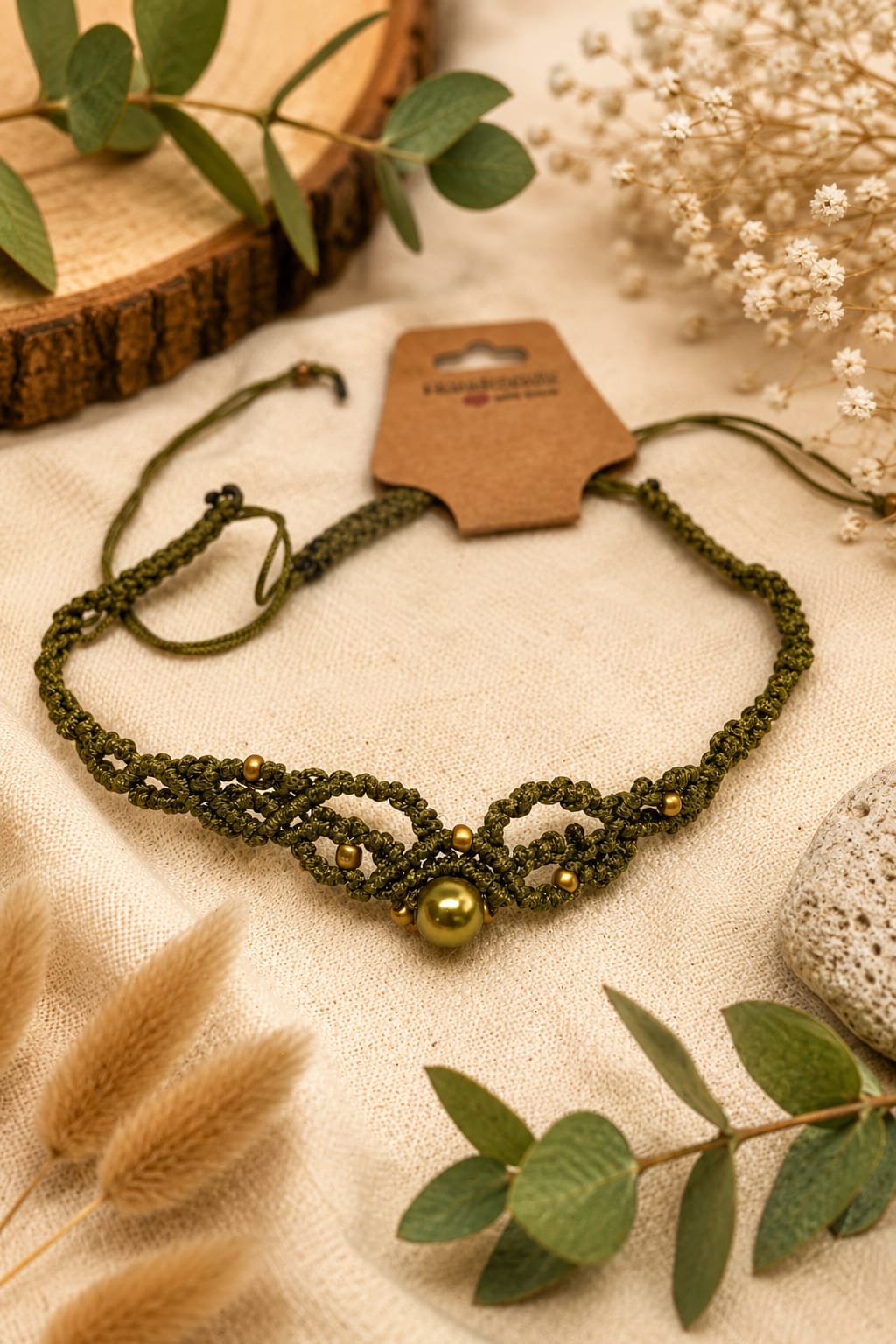 Collier Macramé "Fougère"