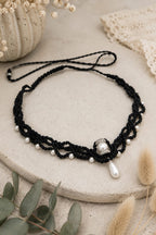 Collier Macramé "Élégance Noire"